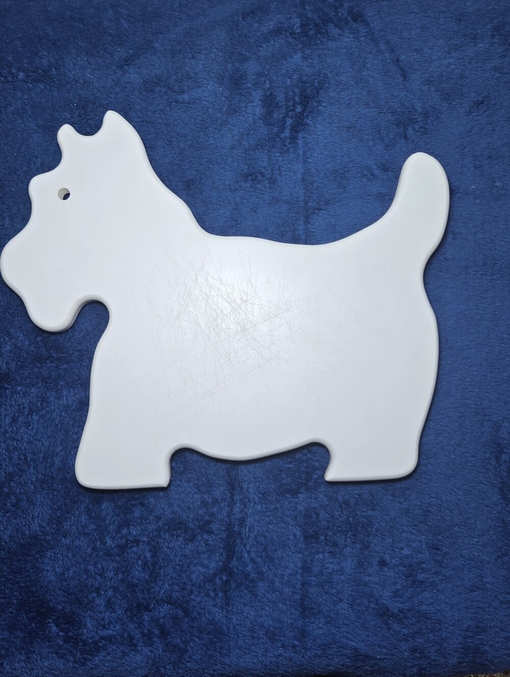 White Marble? Scottish Terrier Dog Cutout Cutting Board Trivet